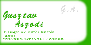 gusztav aszodi business card
