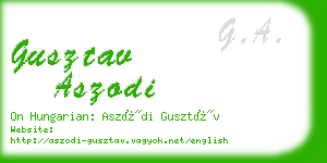 gusztav aszodi business card